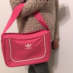 Adidas pink canvas shoulder bag